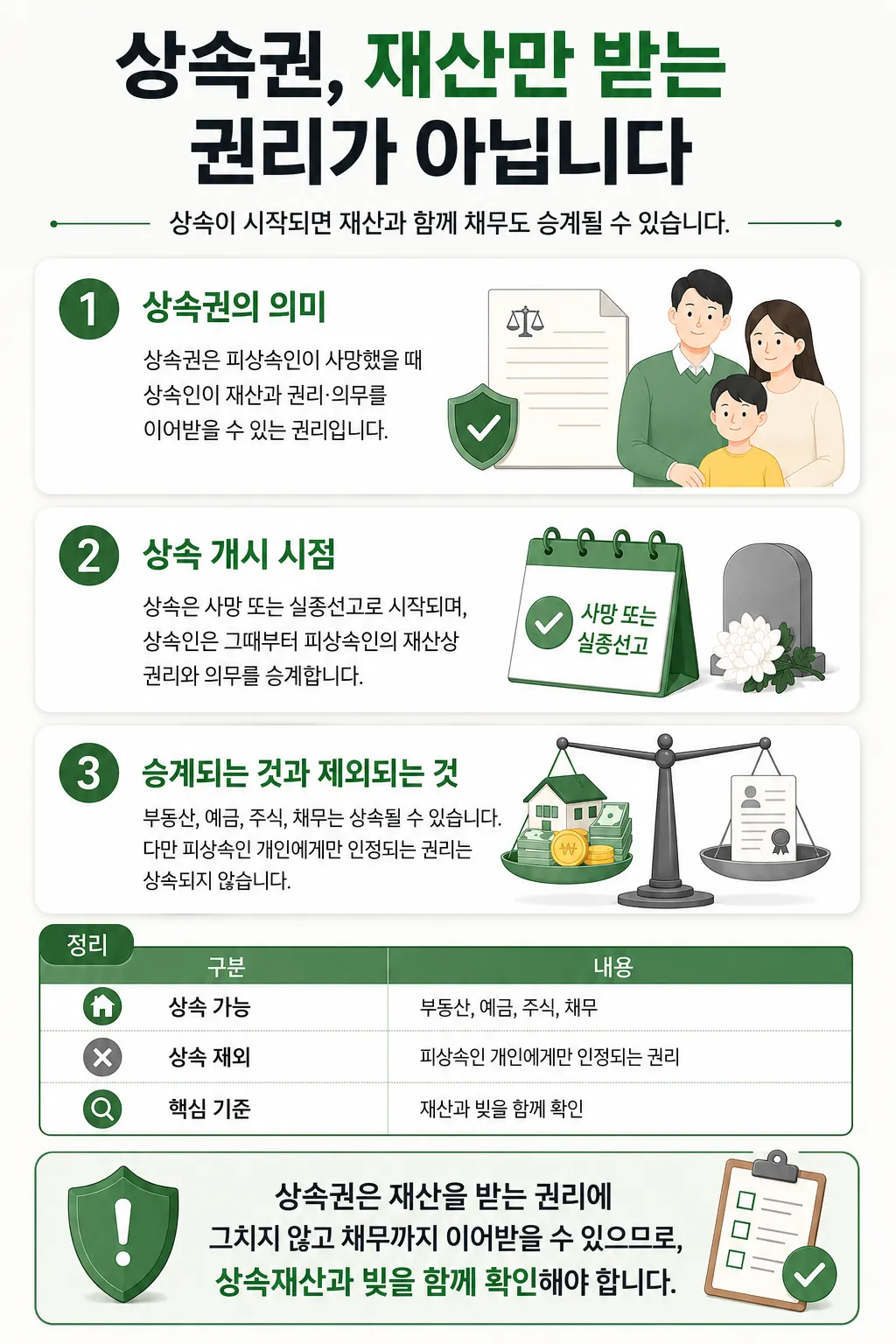 상속지분 계산 시 법정상속분과 배우자 가산 기준 설명