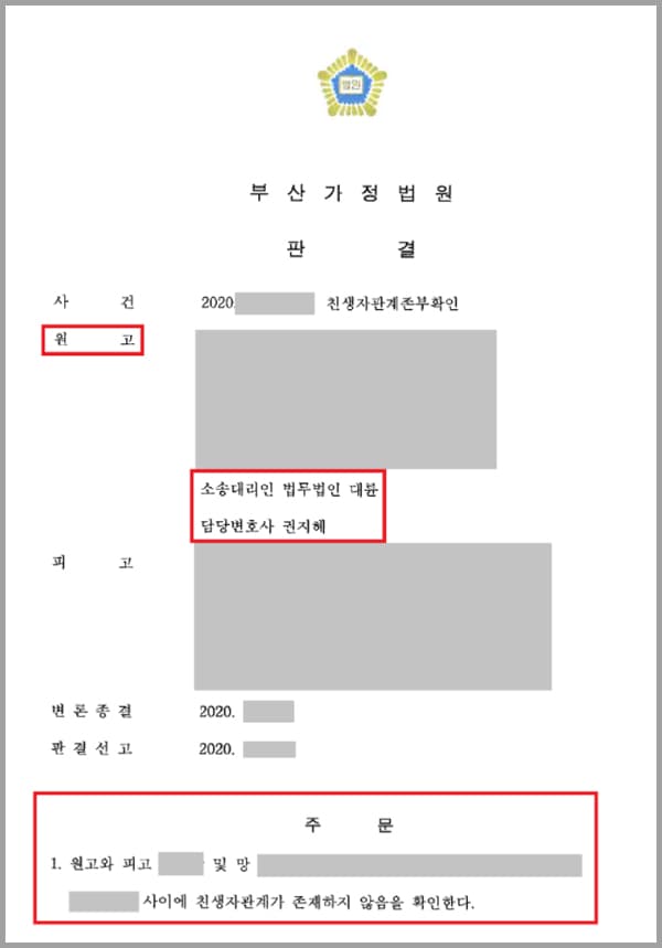 의뢰인의 친모 A는 남편 B씨와의 사이에서 의뢰인을 임신한 상태로 이혼하였는데요. 이후 A씨는 유부남인 C씨와 사실혼 관계를 유지하던 중 의뢰인을 출산하게 되었고, C씨는 의뢰인을 자신과 자신의 부인 D씨 사이에서 출생한 것처럼 허위의 출생신고를 하였습니다. 시간이 흘러 의뢰인의 친모는 노환으로 사망하게 되었고, 상속 등의 문제로 의뢰인은 가족관계등록부상 친생자 관계를 바로잡고자 법무법인 대륜의 가사전문변호사를 찾았습니다.